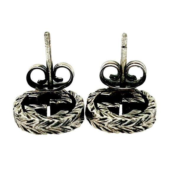 Gucci Silver Arabesque Interlocking GG Earrings - Picture 6 of 8